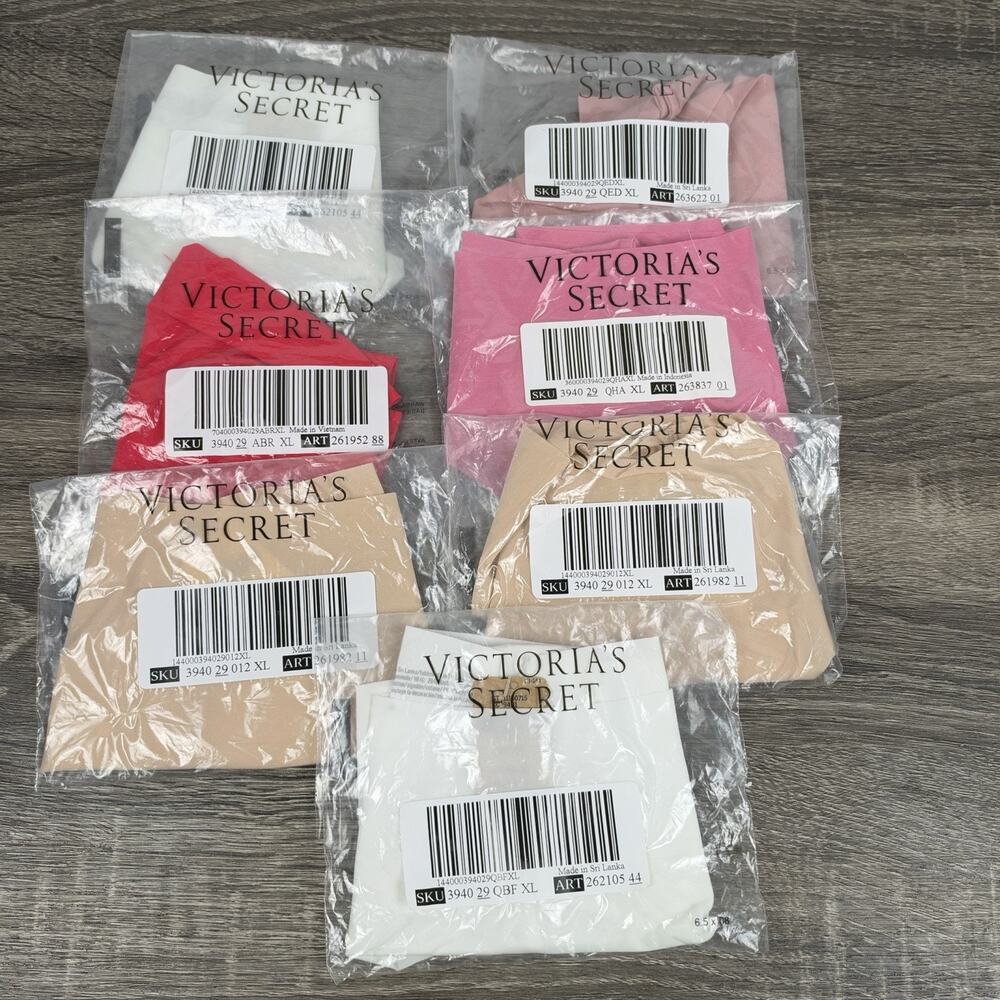 Victoria’s Secret No Show Thong Panties XL Lot 7 New Sealed Assorted Colors